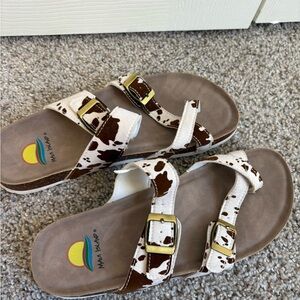 Cow Print Sandals